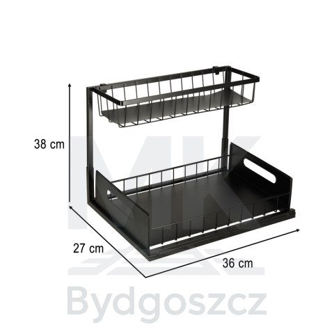 Organizer szafka półka kuchenna kosz pod zlew umywalkę wysuwana półka pojemnik 2-poziomowy metal Organizer szafka półka kuchenna kosz pod zlew umywalkę wysuwana półka pojemnik 2-poziomowy metal