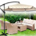 Parasol ogrodowy duży składany z wysięgnikiem 290cm beżowy