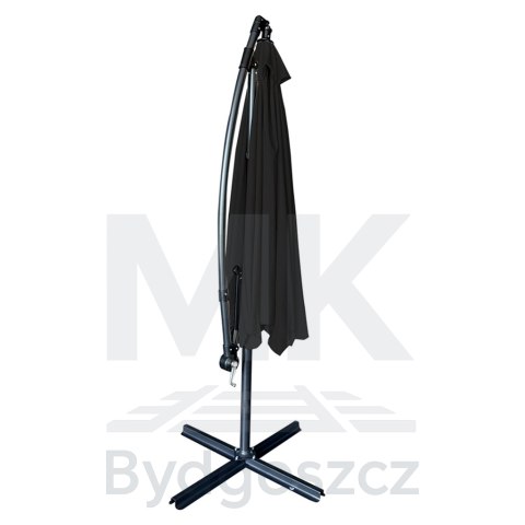 Parasol ogrodowy duży składany z wysięgnikiem 290cm czarny Parasol ogrodowy duży składany z wysięgnikiem 290cm czarny