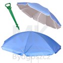 Parasol ogrodowy plażowy regulowany łamany składany UV 150cm niebieski