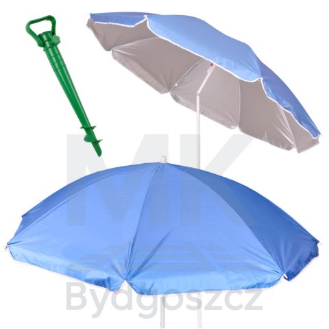 Parasol ogrodowy plażowy regulowany łamany składany UV 150cm niebieski Parasol ogrodowy plażowy regulowany łamany składany UV 150cm niebieski