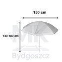 Parasol ogrodowy plażowy regulowany łamany składany UV 150cm szary