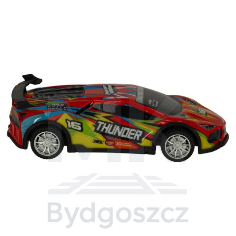 Samochód RC sportowy zdalnie sterowany na pilot auto wyścigowe drift z LED światłami czerwony Samochód RC sportowy zdalnie sterowany na pilot auto wyścigowe drift z LED światłami czerwony