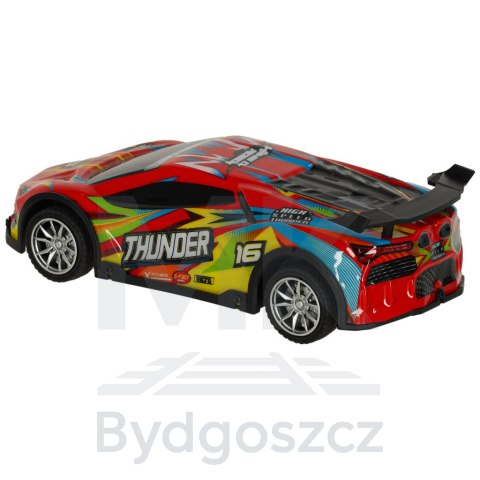 Samochód RC sportowy zdalnie sterowany na pilot auto wyścigowe drift z LED światłami czerwony Samochód RC sportowy zdalnie sterowany na pilot auto wyścigowe drift z LED światłami czerwony