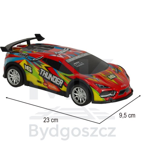 Samochód RC sportowy zdalnie sterowany na pilot auto wyścigowe drift z LED światłami czerwony Samochód RC sportowy zdalnie sterowany na pilot auto wyścigowe drift z LED światłami czerwony