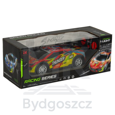 Samochód RC sportowy zdalnie sterowany na pilot auto wyścigowe drift z LED światłami czerwony Samochód RC sportowy zdalnie sterowany na pilot auto wyścigowe drift z LED światłami czerwony