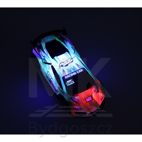 Samochód RC sportowy zdalnie sterowany na pilot auto wyścigowe drift z LED światłami zielony Samochód RC sportowy zdalnie sterowany na pilot auto wyścigowe drift z LED światłami zielony