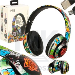 Słuchawki bezprzewodowe nauszne P35 Bluetooth LED Gaming Sport