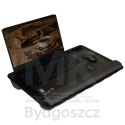 Stolik pod laptopa przenośny taca do łóżka na kolana podstawka czarny z poduszką