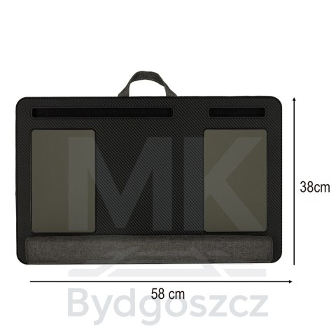 Stolik pod laptopa przenośny taca do łóżka na kolana podstawka czarny z poduszką Stolik pod laptopa przenośny taca do łóżka na kolana podstawka czarny z poduszką