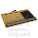 Stolik pod laptopa przenośny taca do łóżka na kolana podstawka drewniany z poduszką