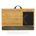 Stolik pod laptopa przenośny taca do łóżka na kolana podstawka drewniany z poduszką
