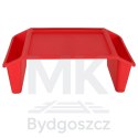 Stolik pod laptopa z organizerem podróżny samochodowy dla dzieci z kieszeniami śniadaniowy podstawka przenośny stabilny czerwony