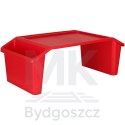 Stolik pod laptopa z organizerem podróżny samochodowy dla dzieci z kieszeniami śniadaniowy podstawka przenośny stabilny czerwony