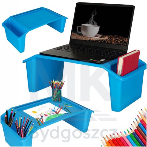 Stolik pod laptopa z organizerem podróżny samochodowy dla dzieci z kieszeniami śniadaniowy podstawka przenośny stabilny niebiesk Stolik pod laptopa z organizerem podróżny samochodowy dla dzieci z kieszeniami śniadaniowy podstawka przenośny stabilny niebiesk