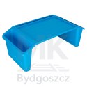 Stolik pod laptopa z organizerem podróżny samochodowy dla dzieci z kieszeniami śniadaniowy podstawka przenośny stabilny niebiesk