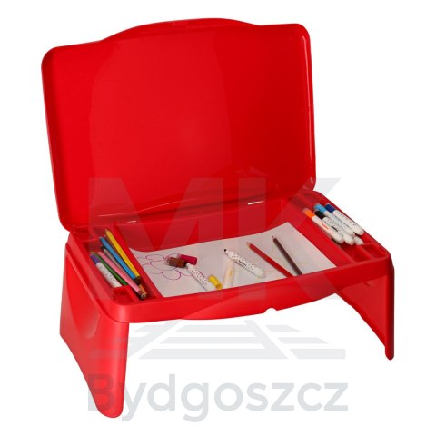 Stolik samochodowy do auta podróżny przenośny składany dla dzieci ze schowkiem czerwony Stolik samochodowy do auta podróżny przenośny składany dla dzieci ze schowkiem czerwony