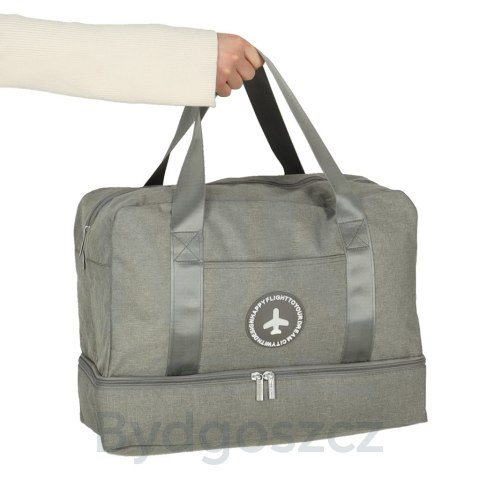 Torba podróżna bagaż podręczny do samolotu podróżna turystyczna pojemna uchwyt kieszenie 39x18x30 szara Torba podróżna bagaż podręczny do samolotu podróżna turystyczna pojemna uchwyt kieszenie 39x18x30 szara