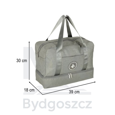 Torba podróżna bagaż podręczny do samolotu podróżna turystyczna pojemna uchwyt kieszenie 39x18x30 szara Torba podróżna bagaż podręczny do samolotu podróżna turystyczna pojemna uchwyt kieszenie 39x18x30 szara