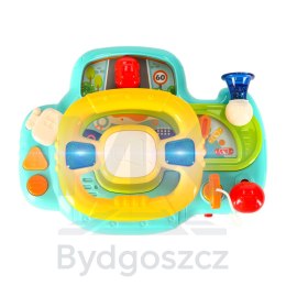 Zabawka interaktywna kierownica dla dzieci dziecka malucha do wózka symulator muzyka dźwięki niebieska