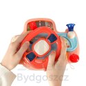 Zabawka interaktywna kierownica dla dzieci dziecka malucha do wózka symulator muzyka dźwięki różowa