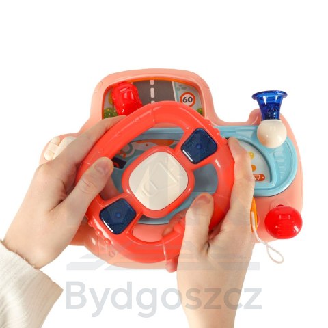 Zabawka interaktywna kierownica dla dzieci dziecka malucha do wózka symulator muzyka dźwięki różowa Zabawka interaktywna kierownica dla dzieci dziecka malucha do wózka symulator muzyka dźwięki różowa