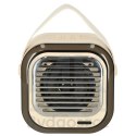 Zestaw do karaoke głośnik Bluetooth 2 mikrofony USB LED 10W kremowy