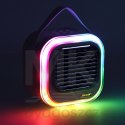 Zestaw do karaoke głośnik Bluetooth 2 mikrofony USB LED 10W kremowy
