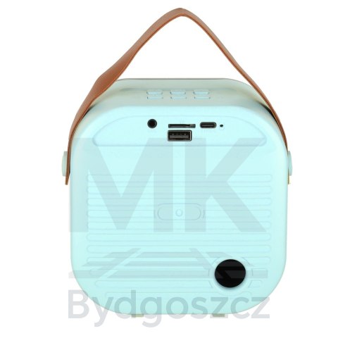 Zestaw do karaoke głośnik Bluetooth 2 mikrofony USB LED 10W niebieski Zestaw do karaoke głośnik Bluetooth 2 mikrofony USB LED 10W niebieski