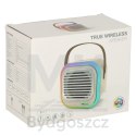Zestaw do karaoke głośnik Bluetooth 2 mikrofony USB LED 10W niebieski