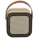 Zestaw do karaoke głośnik Bluetooth 2 mikrofony USB LED 6W beżowy