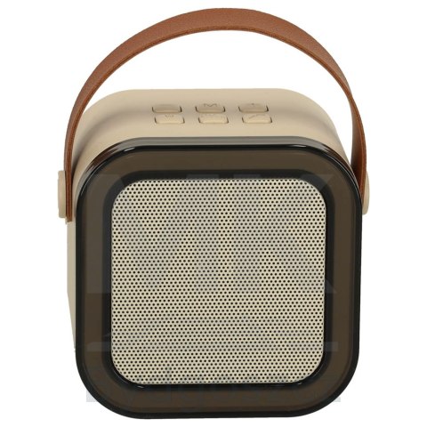 Zestaw do karaoke głośnik Bluetooth 2 mikrofony USB LED 6W beżowy Zestaw do karaoke głośnik Bluetooth 2 mikrofony USB LED 6W beżowy