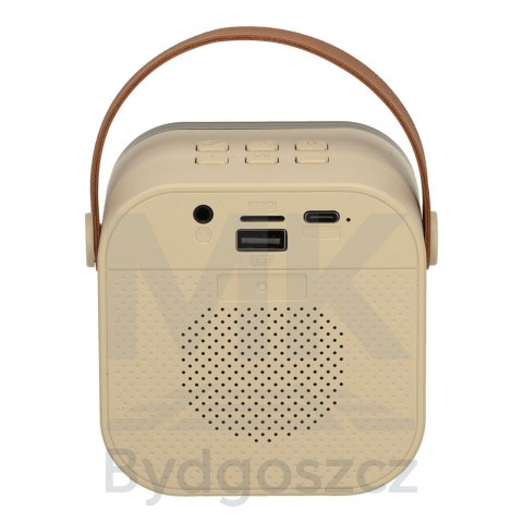 Zestaw do karaoke głośnik Bluetooth 2 mikrofony USB LED 6W beżowy Zestaw do karaoke głośnik Bluetooth 2 mikrofony USB LED 6W beżowy