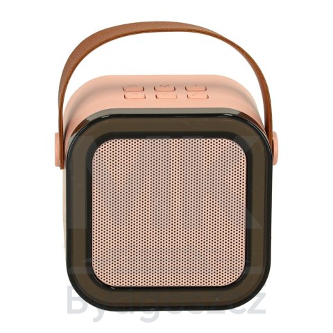 Zestaw do karaoke głośnik Bluetooth 2 mikrofony USB LED 6W różowy Zestaw do karaoke głośnik Bluetooth 2 mikrofony USB LED 6W różowy