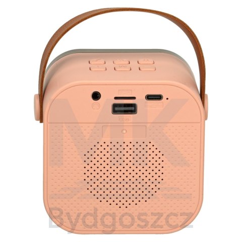 Zestaw do karaoke głośnik Bluetooth 2 mikrofony USB LED 6W różowy Zestaw do karaoke głośnik Bluetooth 2 mikrofony USB LED 6W różowy