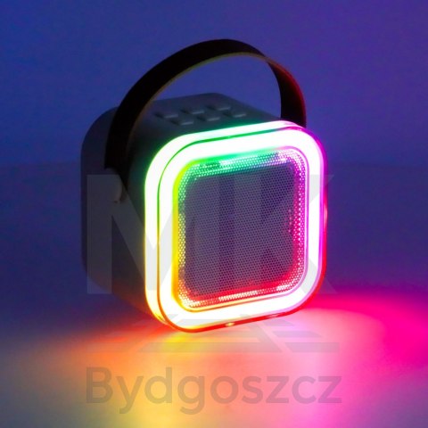 Zestaw do karaoke głośnik Bluetooth 2 mikrofony USB LED 6W różowy Zestaw do karaoke głośnik Bluetooth 2 mikrofony USB LED 6W różowy