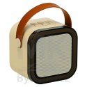 Zestaw do karaoke głośnik Bluetooth mikrofon USB LED beżowy