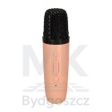 Zestaw do karaoke głośnik Bluetooth mikrofon USB LED różowy