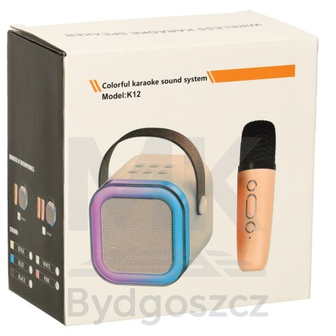 Zestaw do karaoke głośnik Bluetooth mikrofon USB LED różowy Zestaw do karaoke głośnik Bluetooth mikrofon USB LED różowy