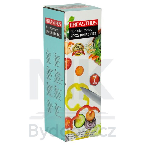 Zestaw noży kuchennych 5 noży + nożyczki + stojak marmur 7 el. POWYSTAWOWE Zestaw noży kuchennych 5 noży + nożyczki + stojak marmur 7 el. POWYSTAWOWE