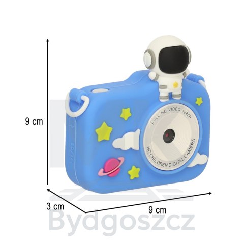 Aparat cyfrowy fotograficzny dla dzieci kamera zabawka + karta 32GB niebieski astronauta Aparat cyfrowy fotograficzny dla dzieci kamera zabawka + karta 32GB niebieski astronauta