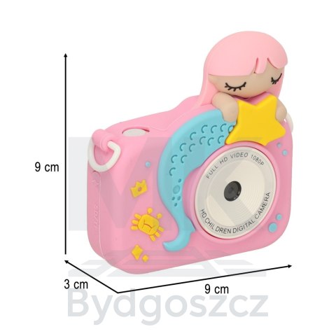 Aparat cyfrowy fotograficzny dla dzieci kamera zabawka + karta 32GB różowy syrenka Aparat cyfrowy fotograficzny dla dzieci kamera zabawka + karta 32GB różowy syrenka