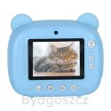 Aparat fotograficzny natychmiastowy drukarka termiczna + wkłady karta 32GB niebieski miś