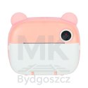 Aparat fotograficzny natychmiastowy drukarka termiczna + wkłady karta 32GB różowy miś