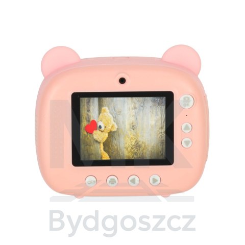 Aparat fotograficzny natychmiastowy drukarka termiczna + wkłady karta 32GB różowy miś Aparat fotograficzny natychmiastowy drukarka termiczna + wkłady karta 32GB różowy miś