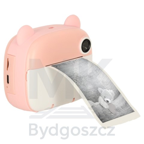 Aparat fotograficzny natychmiastowy drukarka termiczna + wkłady karta 32GB różowy miś Aparat fotograficzny natychmiastowy drukarka termiczna + wkłady karta 32GB różowy miś