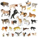 Figurki zwierząt zwierzęta zoo safari farma akcesoria skrzynka 28el.