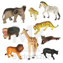 Figurki zwierząt zwierzęta zoo safari farma akcesoria skrzynka 28el.
