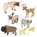 Figurki zwierząt zwierzęta zoo safari farma akcesoria skrzynka 28el.