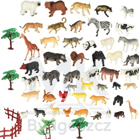 Figurki zwierząt zwierzęta zoo safari farma akcesoria skrzynka 59 el. Figurki zwierząt zwierzęta zoo safari farma akcesoria skrzynka 59 el.